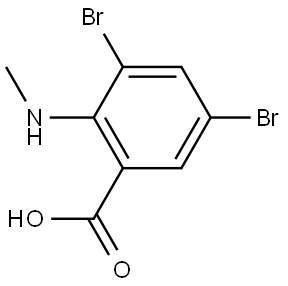 Benzoic acid, 3,5-dibromo-2-(methylamino)- Struktur