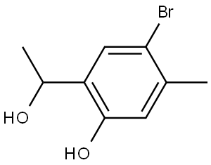 4-Bromo-2-(1-hydroxyethyl)-5-methylphenol Struktur