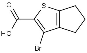 3-Bromo-5,6-dihydro-4H-cyclopenta[b]thiophene-2-carboxylic acid Struktur