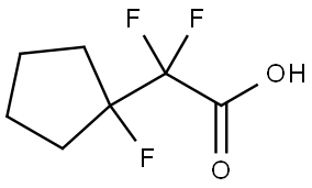 2,2-Difluoro-2-(1-fluorocyclopentyl)acetic acid Struktur