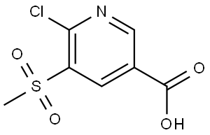 6-Chloro-5-(methylsulfonyl)nicotinic acid Struktur
