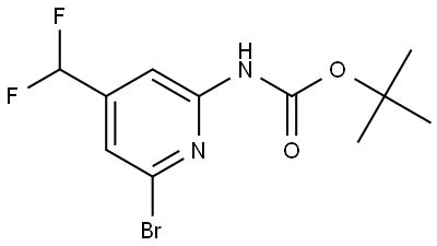 tert-Butyl (6-bromo-4-(difluoromethyl)pyridin-2-yl)carbamate Structure