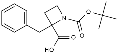 1-Boc-2-benzyl-2-azetidinecarboxylic acid Structure