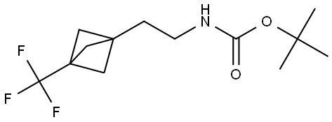 1,1-Dimethylethyl N-[2-[3-(trifluoromethyl)bicyclo[1.1.1]pent-1-yl]ethyl]carbama… Struktur