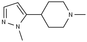Piperidine, 1-methyl-4-(1-methyl-1H-pyrazol-5-yl)- Structure