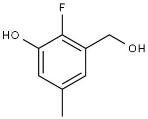 2-Fluoro-3-(hydroxymethyl)-5-methylphenol Struktur