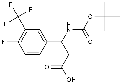 3-((tert-butoxycarbonyl)amino)-3-(4-fluoro-3-(trifluoromethyl)phenyl)propanoic acid 结构式