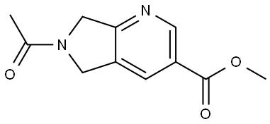 Methyl 6-acetyl-6,7-dihydro-5H-pyrrolo[3,4-b]pyridine-3-carboxylate 结构式