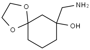 7-(Aminomethyl)-1,4-dioxaspiro[4.5]decan-7-ol Struktur