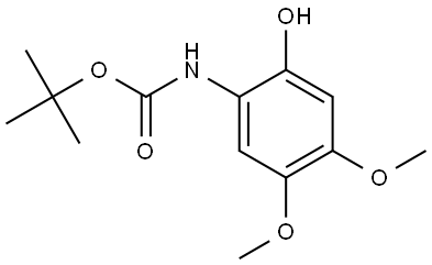 叔丁基(2-羟基-4,5-二甲氧基苯基)氨基甲酸酯, 2228596-03-8, 结构式