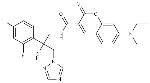 7-(Diethylamino)-N-[2-(2,4-difluorophenyl)-2-hydroxy-3-(1H-1,2,4-triazol-1-yl)propyl]-2-oxo-2H-1-benzopyran-3-carboxamide|7-(二乙氨基)-N-[2-(2,4-二氟苯基)-2-羟基-3-(1H-1,2,4-三唑-1-基)丙基]-2-氧代-2H-1 -苯并吡喃-3-甲酰胺
