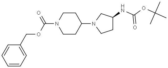 (S)-benzyl 4-(3-((tert-butoxycarbonyl)amino)pyrrolidin-1-yl)piperidine-1-carboxylate Structure
