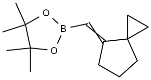 (Z)-4,4,5,5-Tetramethyl-2-(spiro[2.4]heptan-4-ylidenemethyl)-1,3,2-dioxaborolane Structure