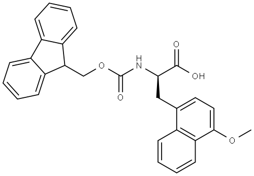 (R)-a-(Fmoc-amino)-4-methoxy-1-naphthalenepropanoic acid Structure