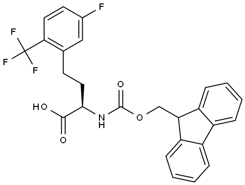 N-Fmoc-5-fluoro-2-trifluoromethyl-D-homophenylalanine Structure