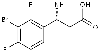 (βR)-β-Amino-3-bromo-2,4-difluorobenzenepropanoic acid Structure