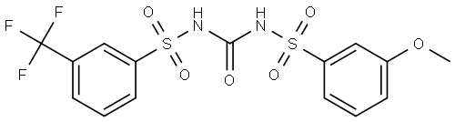 3-(3-Methoxybenzenesulfonyl)-1-[3-(trifluoromethyl)benzenesulfonyl]urea Struktur