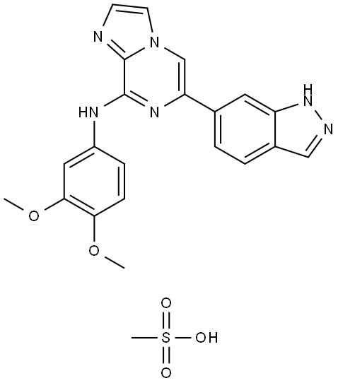 N-(3,4-Dimethoxyphenyl)-6-(1H-indazol-6-yl)imidazo[1,2-a]pyrazin-8-amine,MsOH|
