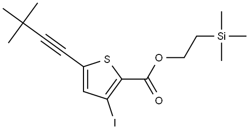 5-(3,3-Dimethyl-but-1-ynyl)-3-iodo-thiophene-2-carboxylicacid2-trimethylsilanyl-ethylester Struktur