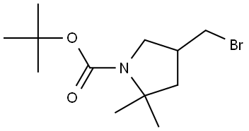 tert-Butyl 4-(bromomethyl)-2,2-dimethylpyrrolidine-1-carboxylate Struktur