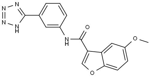 3-Benzofurancarboxamide, 5-methoxy-N-[3-(2H-tetrazol-5-yl)phenyl]- Struktur