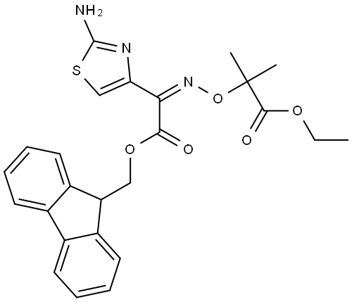 Ethyl2-{[(Z)-[1-(2-amino-1,3-thiazol-4-yl)-2-[(9H-fluoren-9-yl)methoxy]-2-oxoethylidene]amino]oxy}-2-methylpropanoate,2519517-05-4,结构式