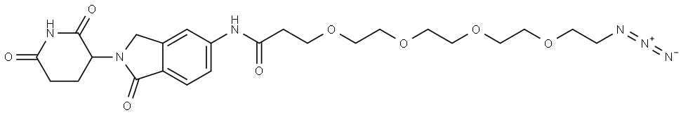 1-azido-N-(2-(2,6-dioxopiperidin-3-yl)-1-oxoisoindolin-5-yl)-3,6,9,12-tetraoxapentadecan-15-amide Structure