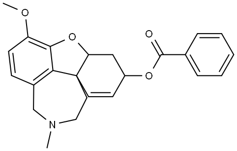 6H-Benzofuro[3a,3,2-ef][2]benzazepin-6-ol, 4a,5,9,10,11,12-hexahydro-3-methoxy-11-methyl-, 6-benzoate Struktur