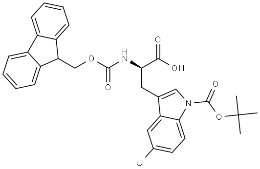 N-Fmoc-1-Boc-5-chloro-D-tryptophan Structure