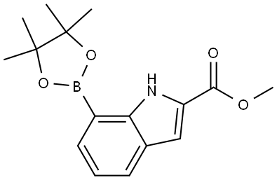 Methyl 7-(4,4,5,5-tetramethyl-1,3,2-dioxaborolan-2-yl)-1H-indole-2-carboxylate Struktur