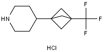 Piperidine, 4-[3-(trifluoromethyl)bicyclo[1.1.1]pent-1-yl]-, hydrochloride (1:1) Structure
