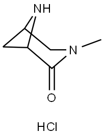 3-Methyl-3,6-diazabicyclo[3.1.1]heptan-2-one hydrochloride Struktur