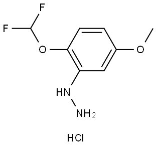 Hydrazine, [2-(difluoromethoxy)-5-methoxyphenyl]-, hydrochloride (1:1) Struktur