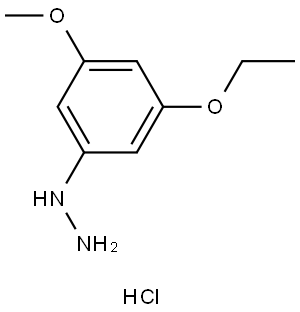 Hydrazine, (3-ethoxy-5-methoxyphenyl)-, hydrochloride (1:1) Struktur