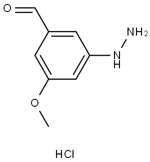 Benzaldehyde, 3-hydrazinyl-5-methoxy-, hydrochloride (1:1) Struktur