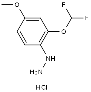 Hydrazine, [2-(difluoromethoxy)-4-methoxyphenyl]-, hydrochloride (1:1) Struktur
