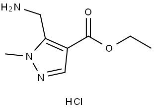 Ethyl 5-(aminomethyl)-1-methyl-1H-pyrazole-4-carboxylate hydrochloride Struktur