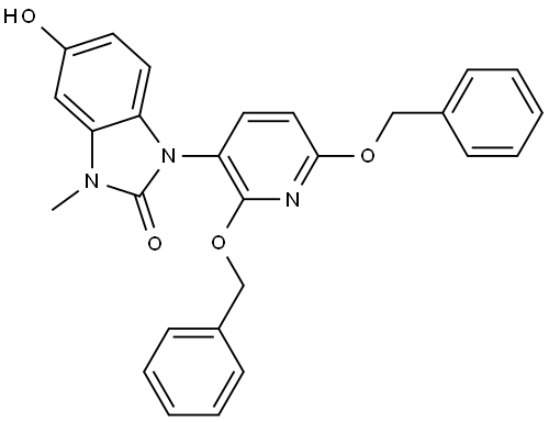 1-(2,6-Bis(benzyloxy)pyridin-3-yl)-5-hydroxy-3-methyl-1,3-dihydro-2H-benzo[d]imidazol-2-one Struktur