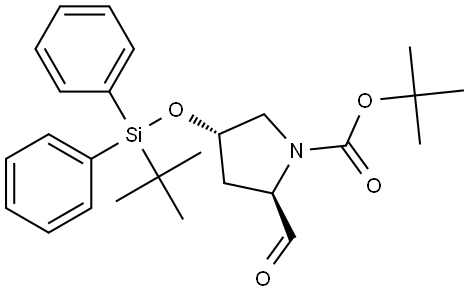 tert-Butyl (2R,4S)-4-((tert-butyldiphenylsilyl)oxy)-2-formylpyrrolidine-1-carboxylate Struktur