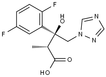 1H-1,2,4-Triazole-1-butanoic acid, β-(2,5-difluorophenyl)-β-hydroxy-α-methyl-, (αR,βS)- Struktur