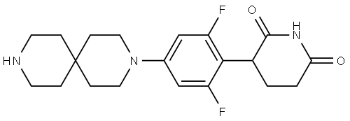 3-(2,6-Difluoro-4-(3,9-diazaspiro[5.5]undecan-3-yl)phenyl)piperidine-2,6-dione Structure