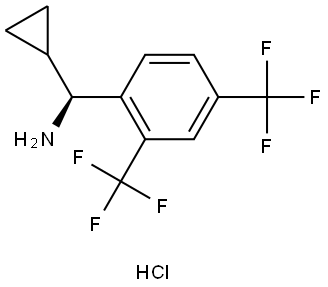 Benzenemethanamine, α-cyclopropyl-2,4-bis(trifluoromethyl)-, hydrochloride (1:1), (αS)- Structure