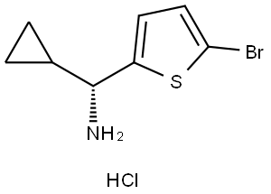 2-Thiophenemethanamine, 5-bromo-α-cyclopropyl-, hydrochloride (1:1), (αR)- Structure