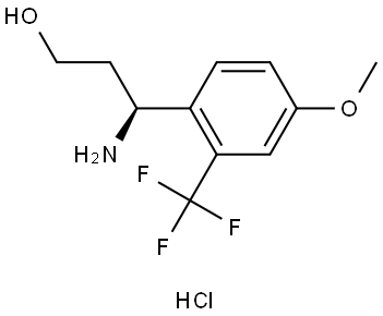 Benzenepropanol, γ-amino-4-methoxy-2-(trifluoromethyl)-, hydrochloride (1:1), (γS)- Structure