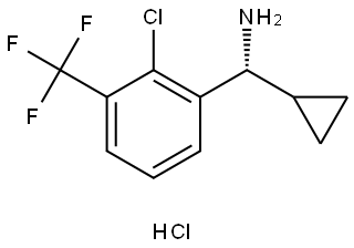 Benzenemethanamine, 2-chloro-α-cyclopropyl-3-(trifluoromethyl)-, hydrochloride (1:1), (αR)- Structure