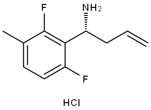 Benzenemethanamine, 2,6-difluoro-3-methyl-α-2-propen-1-yl-, hydrochloride (1:1), (αR)- Structure