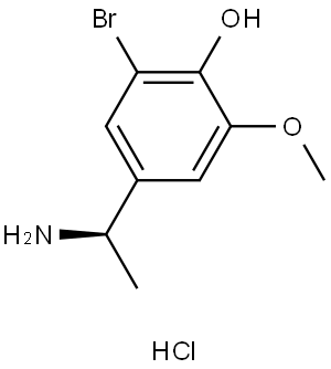 Phenol, 4-[(1R)-1-aminoethyl]-2-bromo-6-methoxy-, hydrochloride (1:1) Structure
