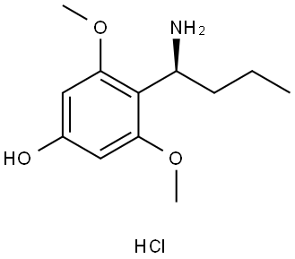 Phenol, 4-[(1S)-1-aminobutyl]-3,5-dimethoxy-, hydrochloride (1:1) Structure