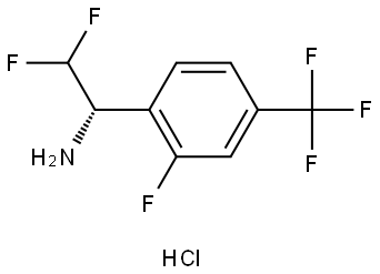 (S)-2,2-Difluoro-1-(2-fluoro-4-(trifluoromethyl)phenyl)ethan-1-amine hydrochloride Struktur