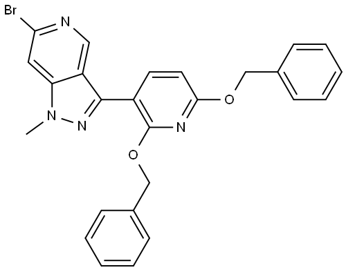 3-(2,6-Bis(benzyloxy)pyridin-3-yl)-6-bromo-1-methyl-1H-pyrazolo[4,3-c]pyridine Structure